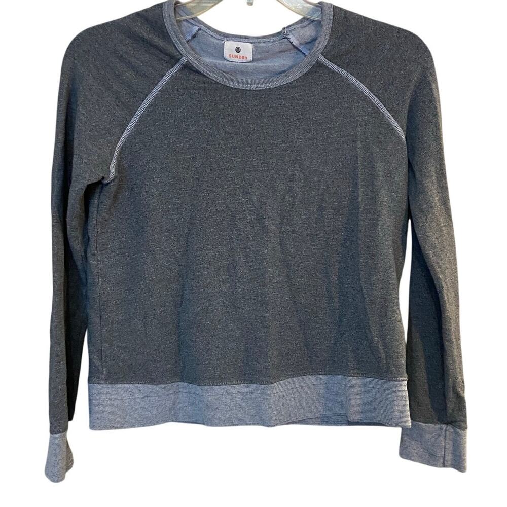 Sundry Women's Size XS (0) Gray Raglan Pullover Crew Neck Sweatshirt